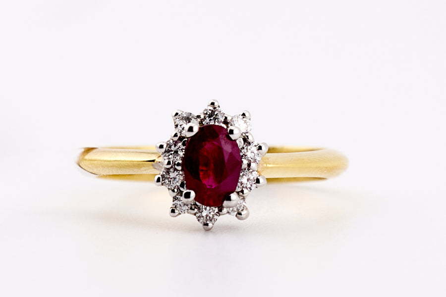 RUBY & DIAMOND RING 18KW