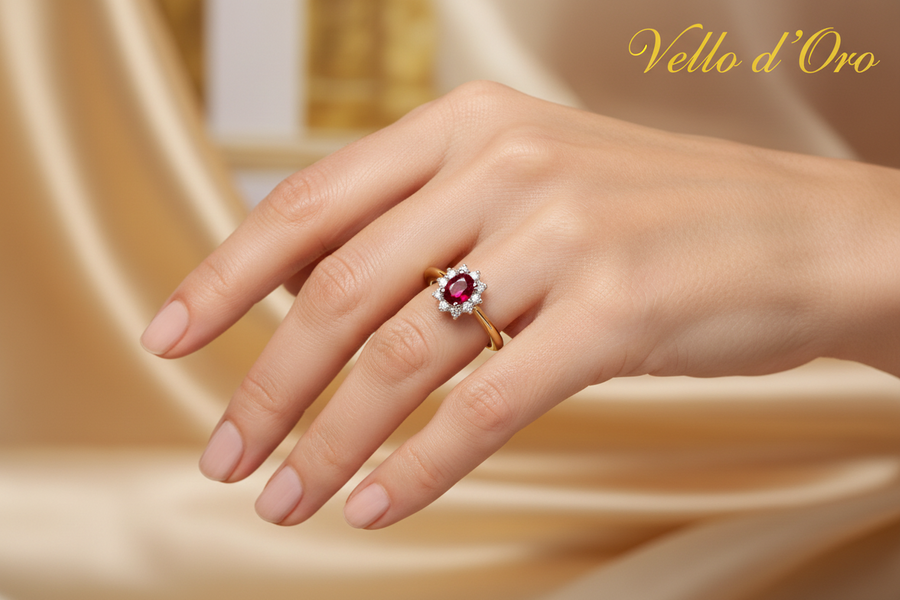 RUBY & DIAMOND RING 18KW