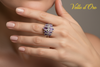 AMETHYSTS & DIAMOND RING 18KW