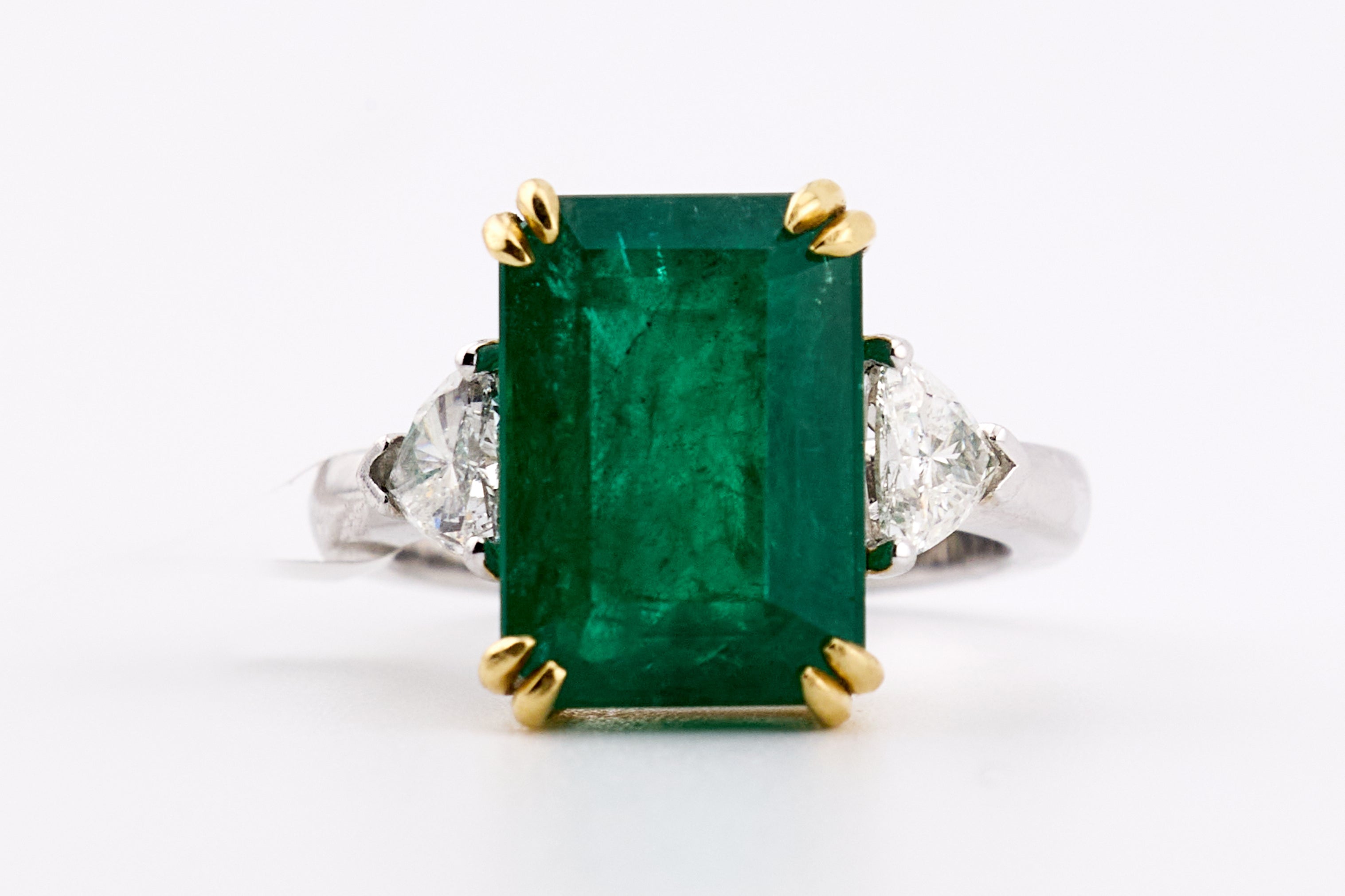 EMERALD & DIAMOND RING 18KW
