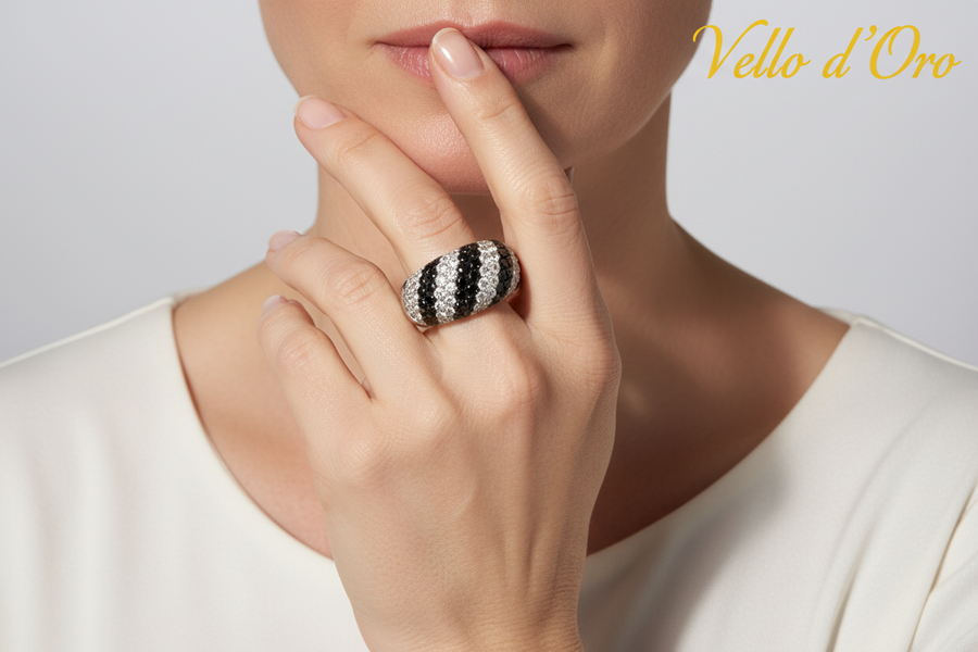 B&W DIAMOND RING 18KW