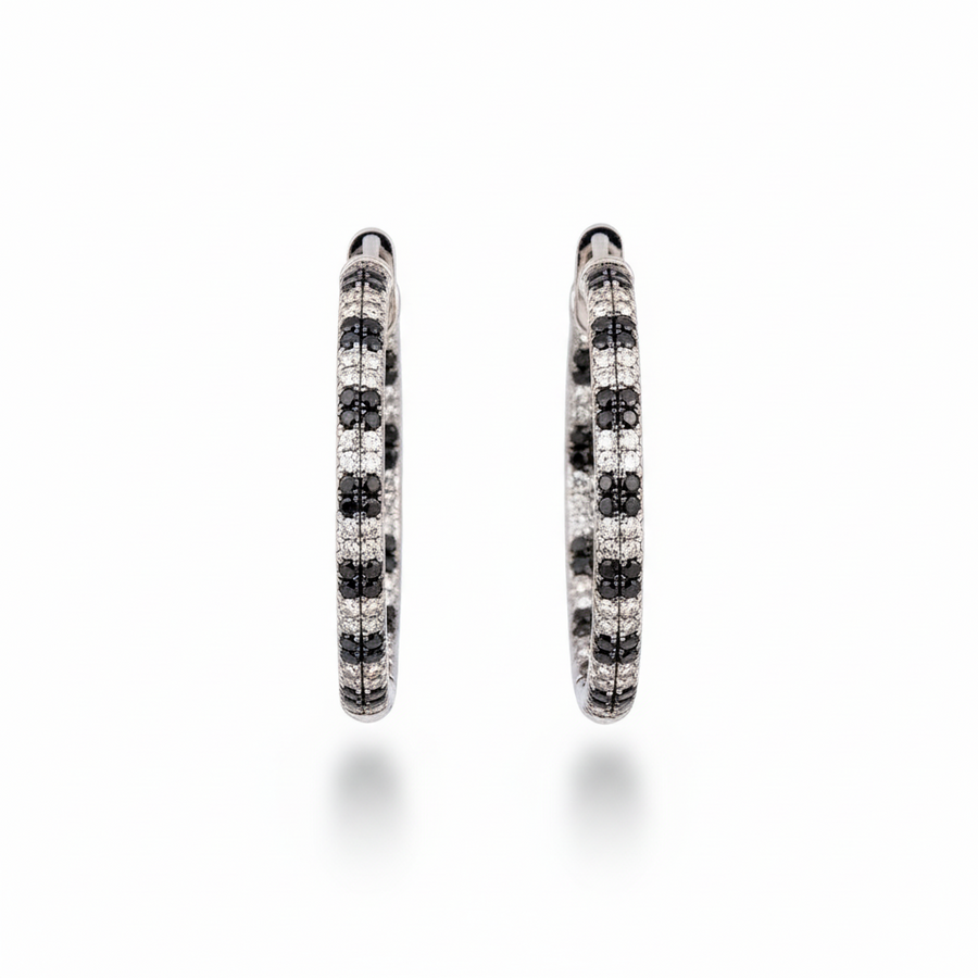 B&W DIAMOND EARRING 18KW