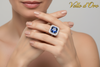 TANZANITE & DIAMOND RING 18KW