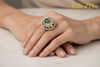 EMERALD & DIAMOND RING 18KW