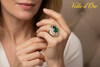 EMERALD & DIAMOND RING 18KW
