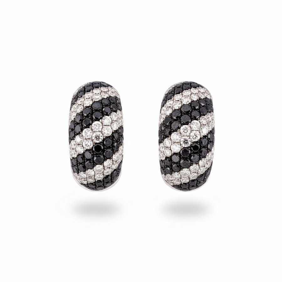 B&W DIAMOND EARRING 18KW
