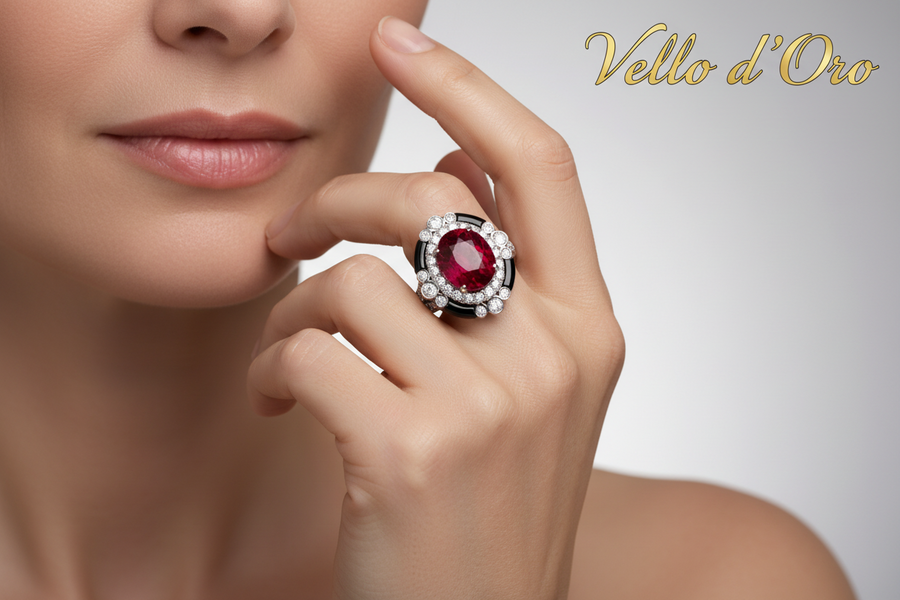 RUBY & DIAMOND RING 18KW