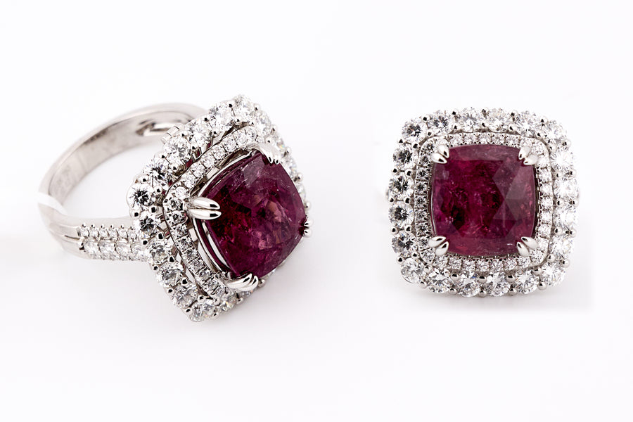 RUBY & DIAMOND RING 18KW