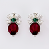 RUBY & DIAMOND EARRING 18KW